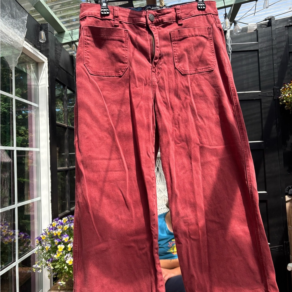 Red Wide-Leg Pants